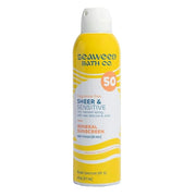 Seaweed Bath Co. Sheer Mineral Sensitive SPF 50 Broad Spectrum Sunscreen Spray, 6 Ounce, Fragrance Free, Sustainably Harve...