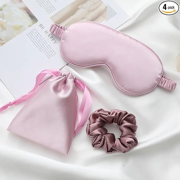 Silk Satin Sleeping Eye Mask, Light Purple Sleep Eye Mask Night Blindfold for Women and Men, Soft Breathable Blackout Eyes...