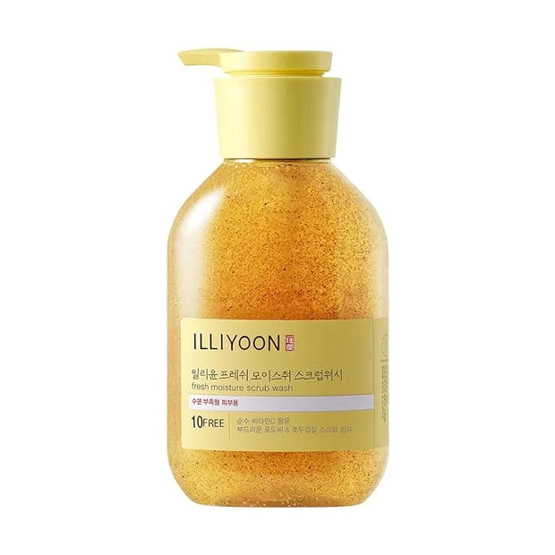 ILLIYOON Fresh Moisture Body Scrub Wash 400ml(13.53 Fl Oz) Vitamin C, walnut shell and soft grape seed powder, Exfoliating...