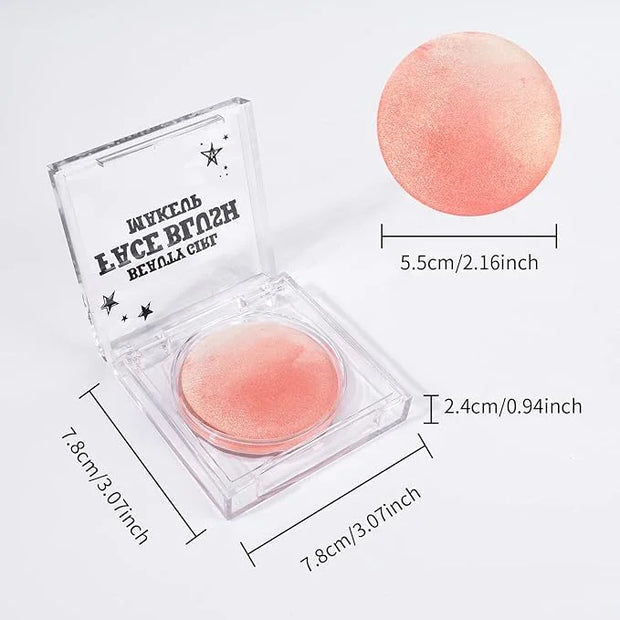 KYDA Baked Blush, Orange Glow Powder for Blush and Highlighter, High Glossy Finish, Lightweight Blendable Shimmer Blusher,...