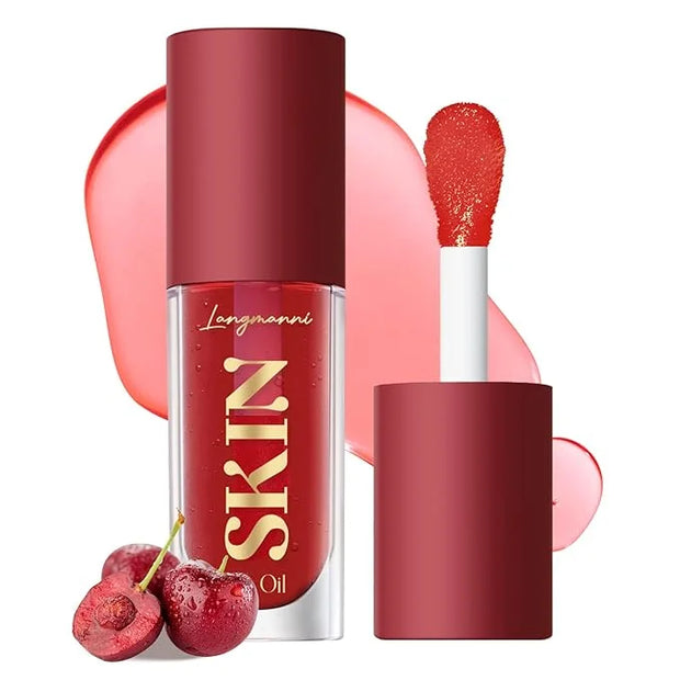 2Pack Big Brush Head Hydrating Lip Glow Oil Plumping Lip Tint, Hydrating Lip Gloss Tinted Lip Balm Transparent Lip Care, L...