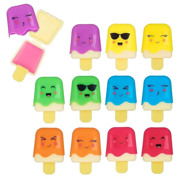 12pc Pucker Pop Novelty Lip Gloss Set - Girls Cosmetics Mini Popsicle Lip Gloss Collection, Lip Gloss for Kids, Safe, Non ...