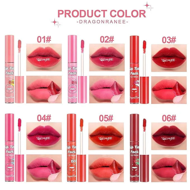 6 Colors Matte Lip Stain, Lip Liner Stain, Peel Off Lip Liner Tattoo, Long Lasting Lip Stain Waterproof for Women Girls Al...