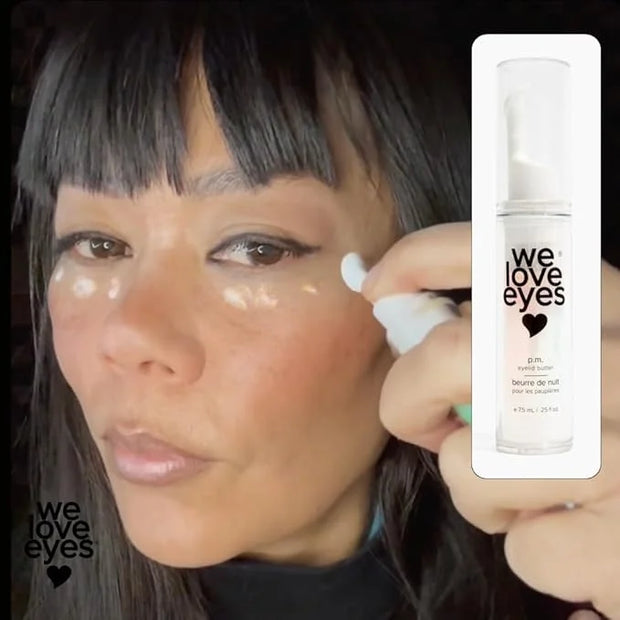 We Love Eyes - P.M. Eyelid Butter - Night time eye cream to lock moisture in while you sleep. Improve fine lines, dark cir...