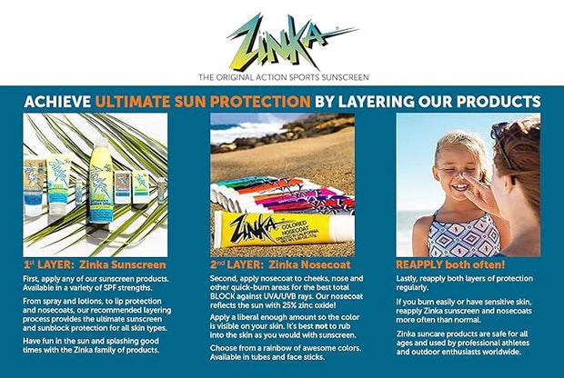 Zinka Sunny Days Family Pack - SPF 30/50 - UVA & UVB Sunscreen Protection for Face, Body, Lips - Water Resistant, Oil Free...