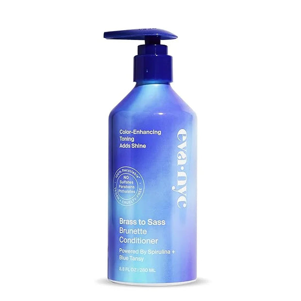 Eva NYC Brass to Sass Brunette Conditioner, Blue Conditioner for Brassy Hair, Neutralizes Brassy Red and Orange Tones, 8.8...