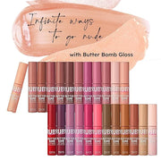 Ruby Kisses Lip Gloss Butter Bomb Gloss Non-Sticky Lip Gloss Vitamin E Natural Nude Lip Makeup - 7.8mL (0.26 US fl.oz) (Ch...