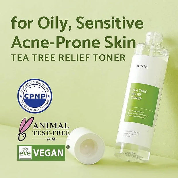 iUNIK Centella Mini Set, Travel Friendly Skincare Set, Ultra Calming and Hydrating for Sensitive Skin: Tea Tree Relief Ton...