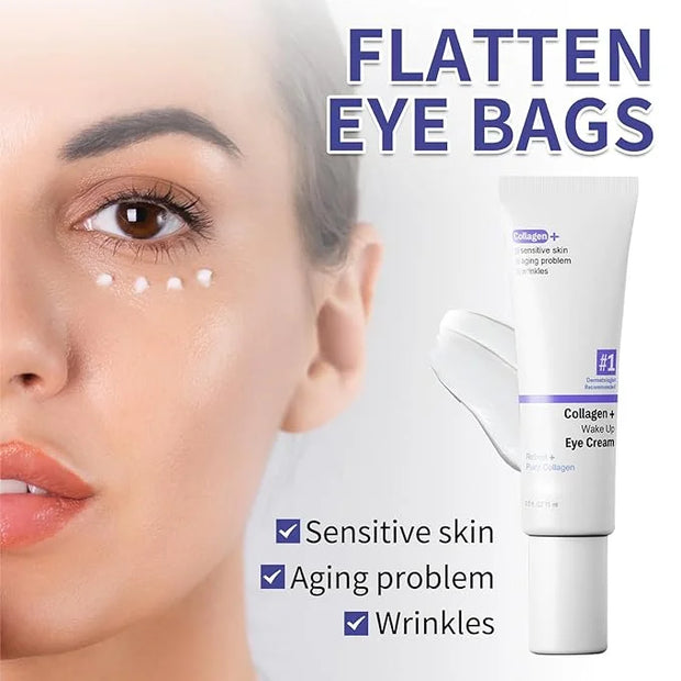 Retinol Under Eye Cream for Dark Circles and Under Eye Puffiness, Eye Repair Cream, 2 PCS Anti-Aging Hyaluronic Acid, Coll...