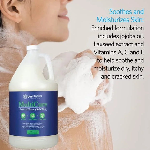Ginger Lily Farms Botanicals MultiCure Advanced Therapy Body Wash with Tea Tree Oil, Peppermint and Aloe Vera, 100% Vegan ...