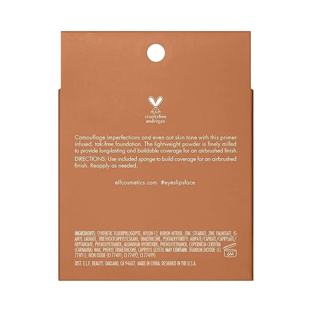 e.l.f. Camo Powder Foundation, Lightweight, Primer-Infused Buildable & Long-Lasting Medium-to-Full Coverage Pressed Founda...
