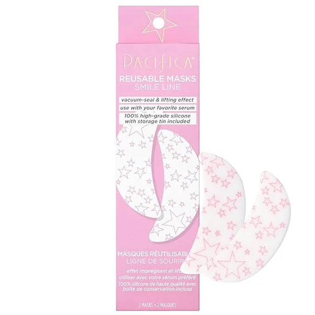 Pacifica Beauty Reusable Smile Line Mask, Skincare, Silicone Mask, For Fine Lines and Wrinkles, Lift and Firm, Pair with S...