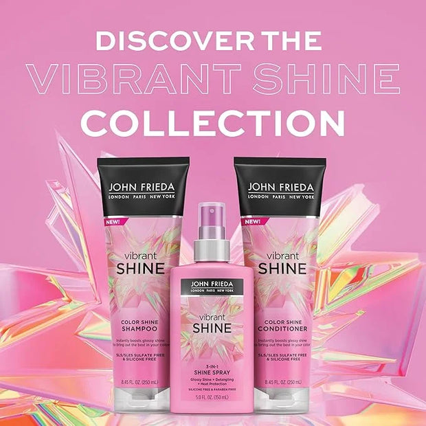 John Frieda Vibrant Shine Shampoo, Hydrating Conditioner with Rosehip Oil for Glossy & Shiny Hair, Enhances Shine for Radi...