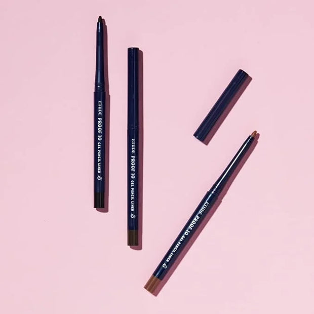 ETUDE Proof 10 Gel Pencil Liner 0.3g (#2 Dark Cacao) | Creamy Gel Texture Eyeliner with Wearable Shades to Create Precise ...