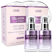 AZURE Collagen & Vitamin C Anti Aging Eye Serum - Toning, De-Puffing Serum - Reduces Wrinkles, Fine Lines & Dark Circles -...