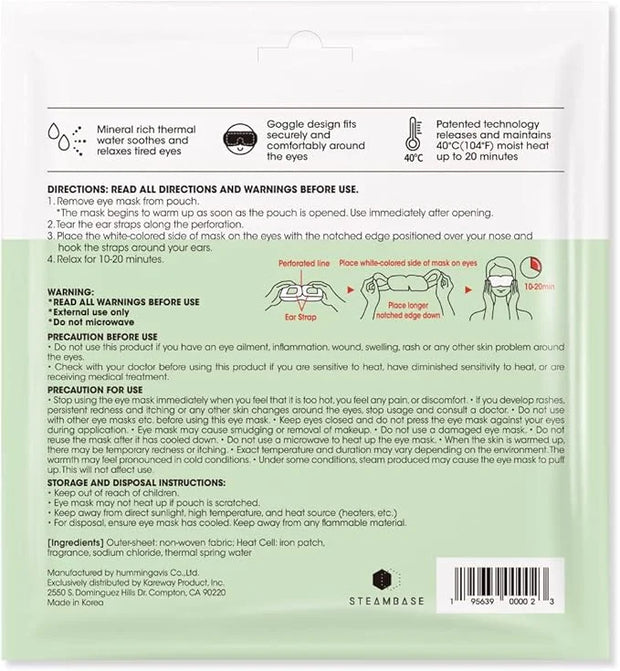 Epielle Steam Eye Mask Pack of 12 for Dry Eyes and Puffiness Helping Sleep with Melatonin Steam Moisture Self Heated from ...