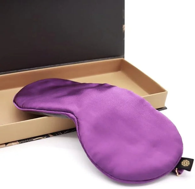Premium Handcrafted 25 Momme Mulberry Silk Eye Mask for Sleeping (Purple Passion) - Product Image