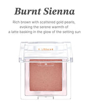 Glint Baked Blush (Burnt Sienna, 0.08oz) - Long-Lasting, All-Day Face Blush Powder for a Natural Look. Korean Skin Care, K...