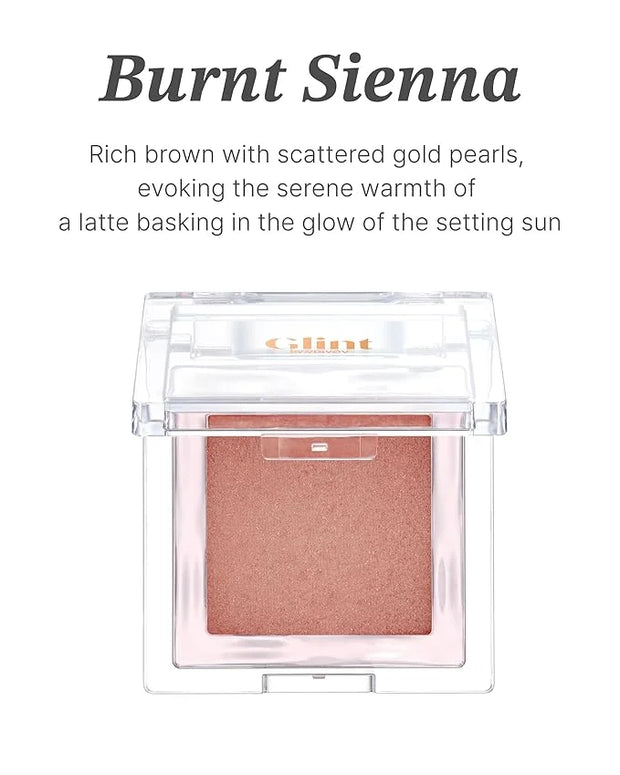 Glint Baked Blush (Burnt Sienna, 0.08oz) - Long-Lasting, All-Day Face Blush Powder for a Natural Look. Korean Skin Care, K...