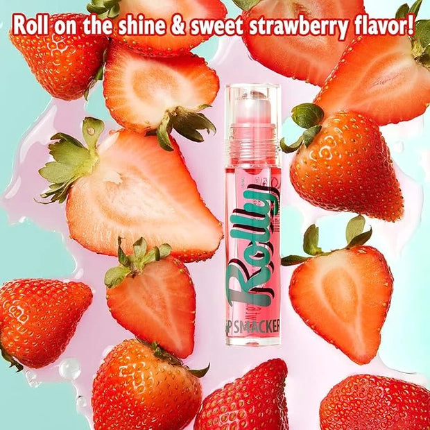 Lip Smacker Rolly Lip Gloss, Classic Roller-Ball Design for a Cooling Sensation, Hydrating & Moisturizing Shine - Strawber...