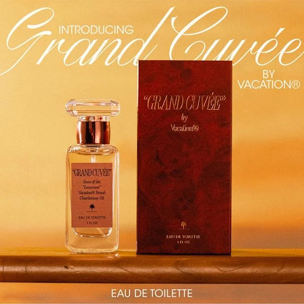 VACATION “GRAND CUVÉE” Eau de Toilette Sunscreen, Amber Vanilla Perfume for Women & Men, Unisex Summer Scent with Argan, P...