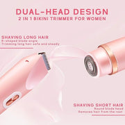 2025 New Electric Womens Shaver, 2-in-1 Body Shaver & Bikini Trimmer for Women, Waterproof Wet & Dry Use Body Hair Electri...