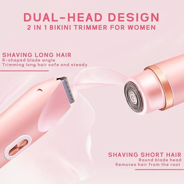 2025 New Electric Womens Shaver, 2-in-1 Body Shaver & Bikini Trimmer for Women, Waterproof Wet & Dry Use Body Hair Electri...