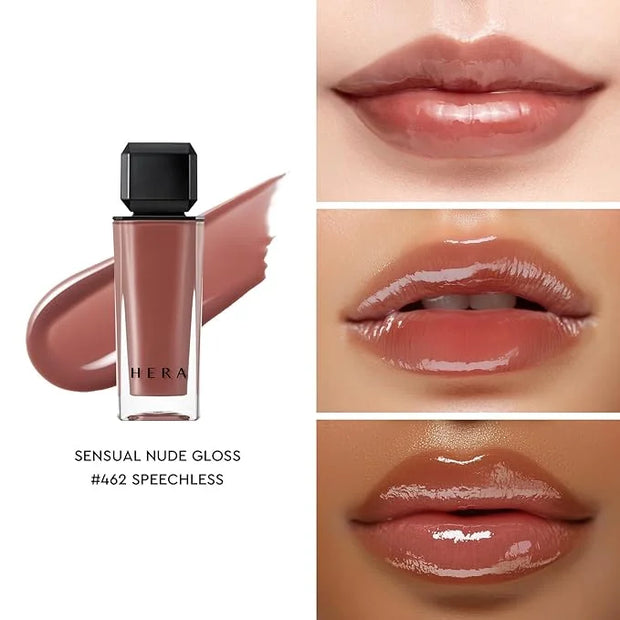HERA Sensual Nude Lip Gloss #462 SPEECHLESS | Volumizing Sheer & Glossy Finish, Non-sticky, Moisturizing and Hydrating, Ko...