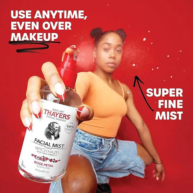 Thayers Alcohol-Free Witch Hazel Facial Mist Toner with Aloe Vera, Rose Petal, Soothing and Hydrating, For All Skin Types,...