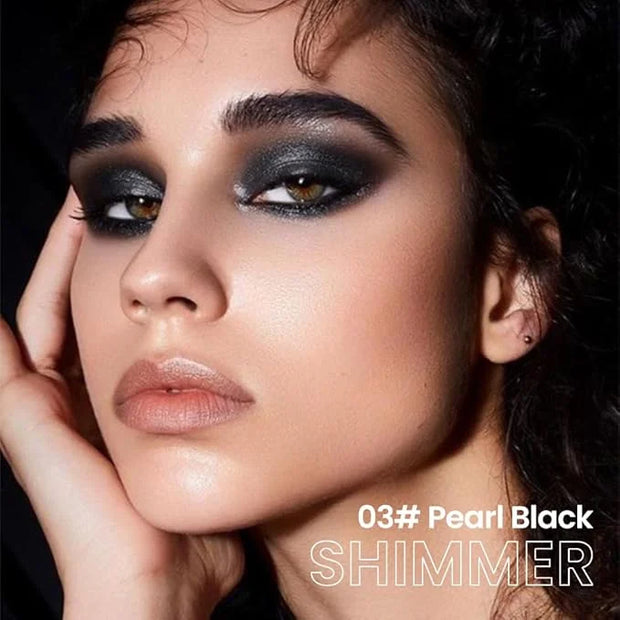 evpct Pearl Black Shimmer Cream Eye Shadow Brightener Sticks Set for Eyes, Black Shimmery Matte Pencil Eye shadow Applicat...