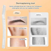 Women’s Dermaplane Razor for Face & Eyebrow - Anti-Cutting Japanese Blades for Eyebrow and Facial Hair Removal, Achieve Si...