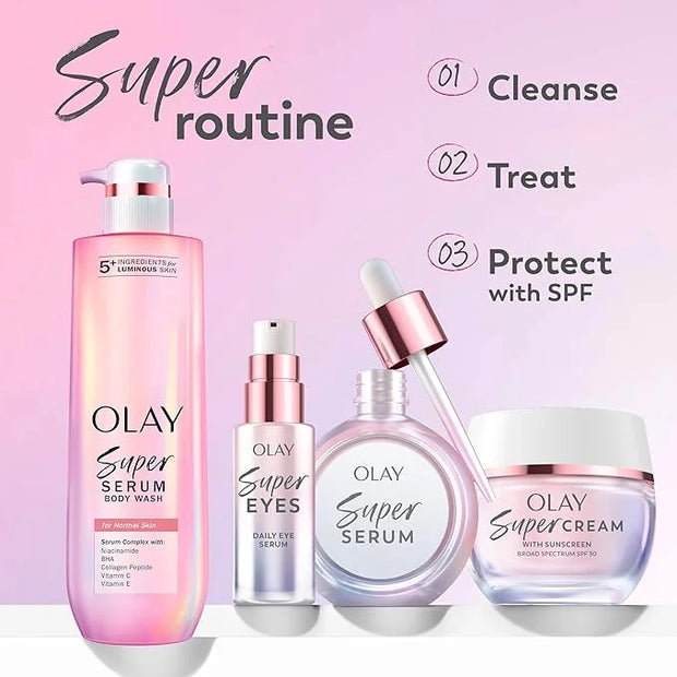 Olay Super Eye Serum - Vitamin C, Caffeine, Niacinamide, Amino Peptide, Aloe Vera - Brightens Dark Circles, Anti-Wrinkle, ...