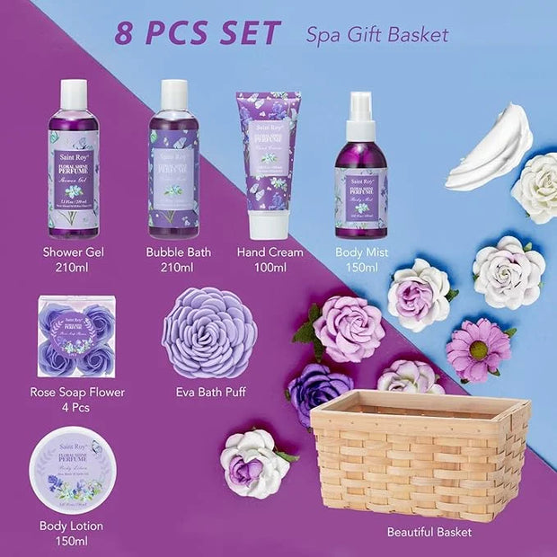 Mother's Day Gifts for Mom Gift Basket for Women, Luxury 11Pcs Floral Perfume Scents Bath and Body Home Spa Gift Kit with ...