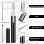 Chumia 2 Pcs Electric Eyebrow Trimmer Women Precision Face Razors Mini Shaver with Comb Christmas Women Gift Battery Opera...