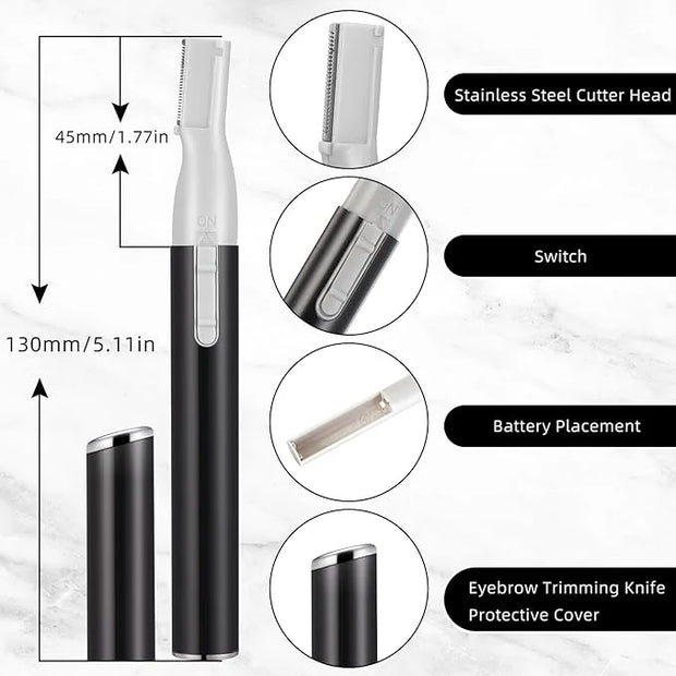 Chumia 2 Pcs Electric Eyebrow Trimmer Women Precision Face Razors Mini Shaver with Comb Christmas Women Gift Battery Opera...