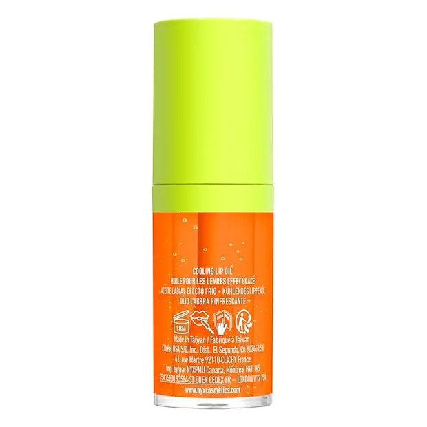 NYX PROFESSIONAL MAKEUP Fat Oil Chillz, Moisturizing, Shiny and Vegan Tinted Lip Gloss - Citrus Chiller (Sheer Orange) - P...