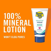 Banana Boat Sensitive 100% Mineral Face Sunscreen Lotion SPF 50, 3oz | Travel Size Sunscreen, Mini Sunscreen for Face, Ban...