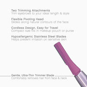 Panasonic Women’s Facial Hair Remover and Eyebrow Trimmer with Pivoting Head, Includes 2 Gentle Blades for Brow and Face a...