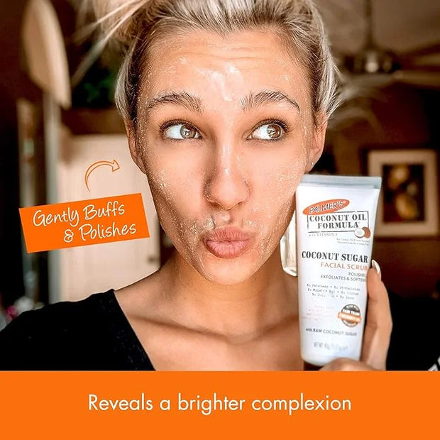 Palmer's Face Oil + Face Scrub, Coconut Oil Formula with Vitamin E Skin Care Bundle, Made with Fair Trade Coconut Oil & Mo...