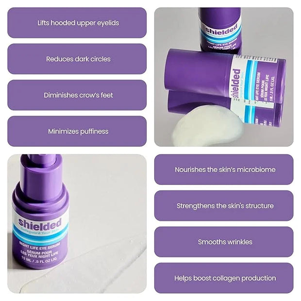 Beauty Night Life Eye Serum Live Probiotic + Hyaluronic Acid Hydrating Skin-Nourishing Overnight Serum Treatment for Dry S...