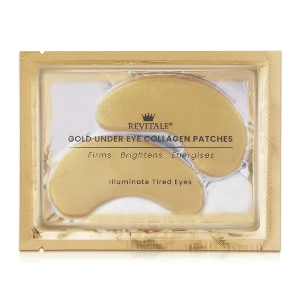 24k Gold Under Eye Collagen Patches, Reduce Puffy Eyes & Dark Circles, Illuminate Tired Eye Masks - Firms, Brightens, Ener...