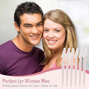 16 Pcs Light Pink Eyebrow Razor, Face Razors Multipurpose, Facial Razors for Women Men, Eyebrow Trimmers Shaver with Prote...