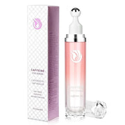 5% Caffeine Eye Serum, Cream with 360°Massage Ball for Puffiness, Fine Lines and Wrinkles, 0.5 fl.oz Under Eye Roller Crea...