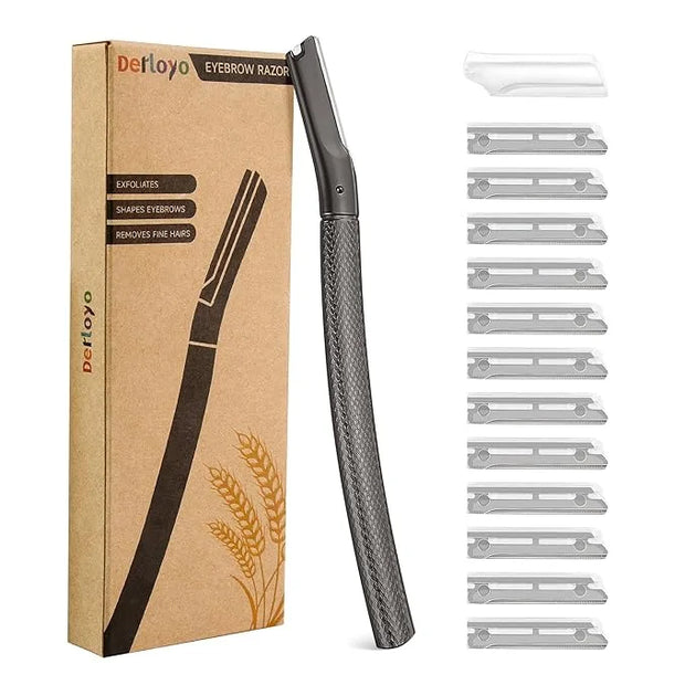 Eyebrow Razor with 12 Blades, Face Razors for Women and Men,Dermaplane Razor for Women Face, Facial Hair Removal for & Eye...