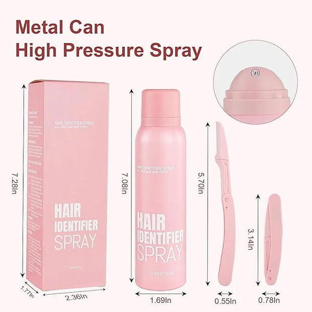 Hair Identification Spray for Facial Shaving - Removes hair and dead skin, Women's Facial Shaving Powder Spray - Moisturiz...