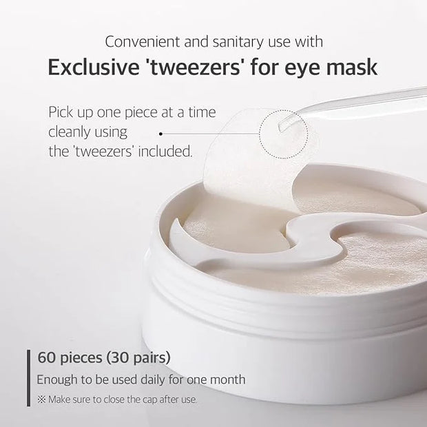 B-Glucan Deep Firming Eye Mask 60 Pieces (30pairs) - Mushroom Eye Patch, Soft Bamboo Sheet Mask, Skin Firming & Revitalizi...