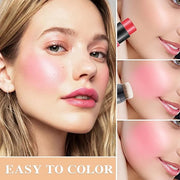 3 Pcs Cream Blush Stick with Brush,Waterproof Multi Cream Makeup Stick,Lightweight,Long-lasting,2 in 1 Multi Blush for Che...