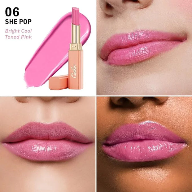 Oulac Pink Lipstick Moisturizing Shine Lipstick - Moisturizing Lip Stick Glossy Tinted Lip Balm, Sheer Shine Juicy Finish,...