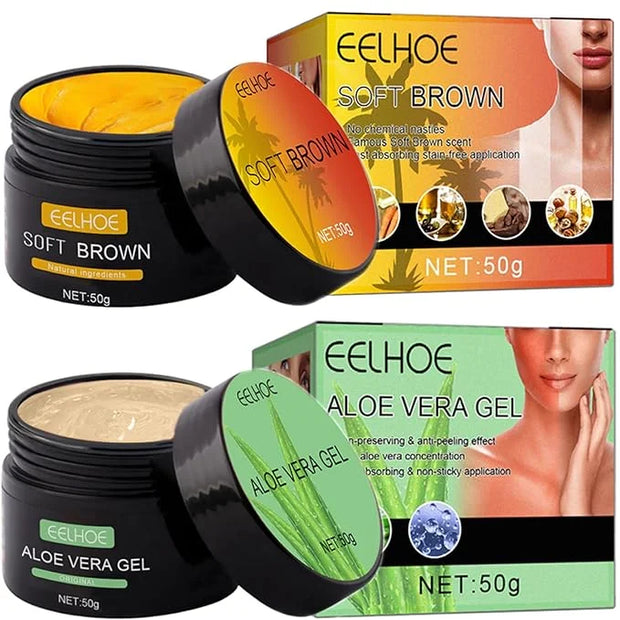 2pcs Shine Brown Tanning Gel & Aloe Vera Gel Set, Tanning Accelerator Cream for Outdoor Sun and Sunbeds, Dark Tanning Gel ...