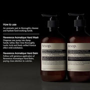 Aesop Reverence Aromatique Duet | Skin Softening Hand Wash & Hand Balm | Woody, Earthy, Smoky | Vetiver Root, Petitgrain, ...